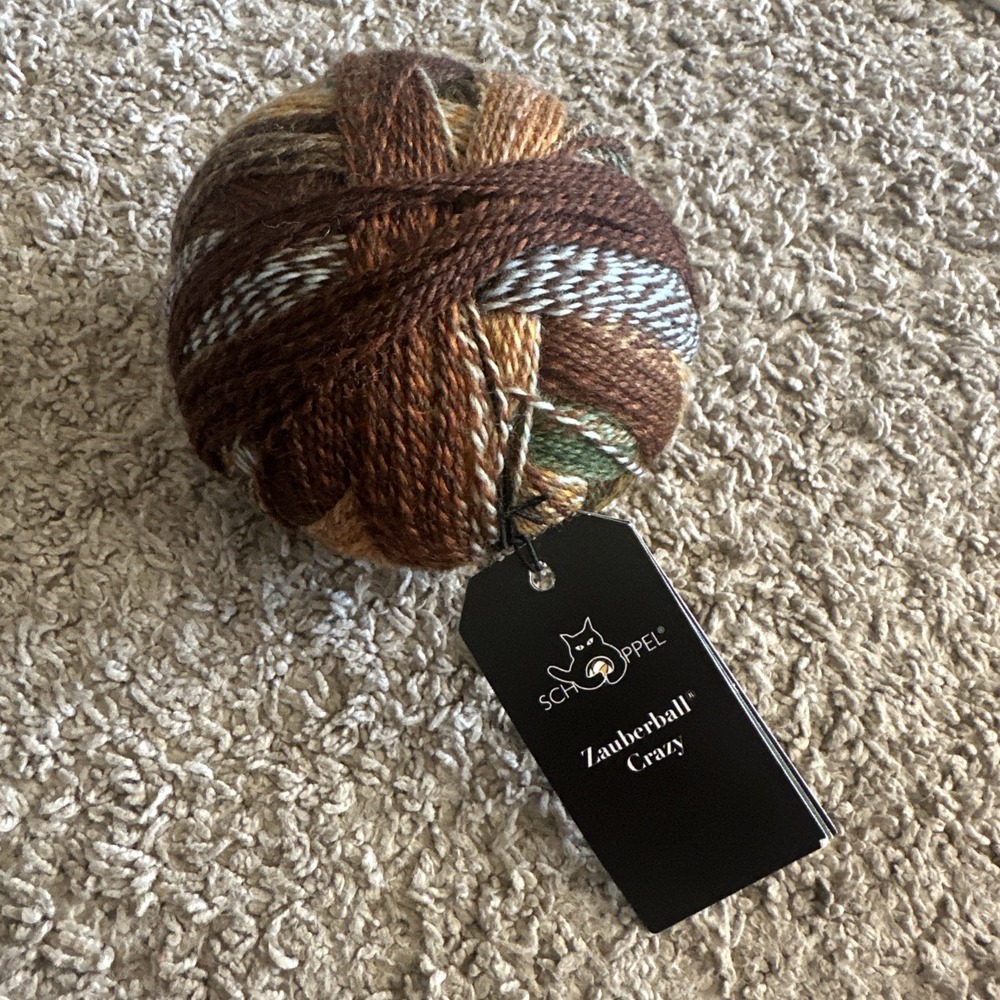 Schoppel Crazy Zauberball Sock Yarn Color 1660 Earth Brown Wool/Nylon 100g